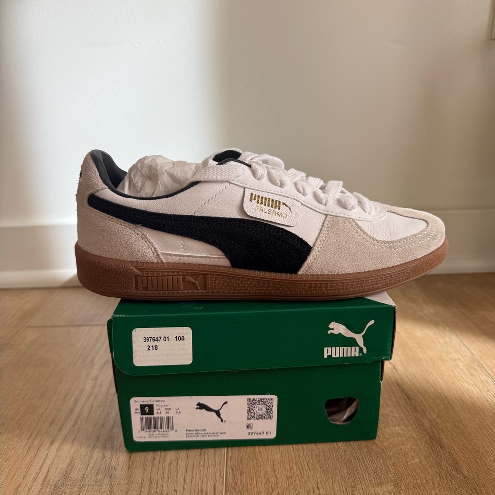 Puma Palermo Sneakers in White and Black